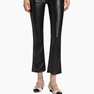 NWT MOTHER The Insider Ankle-Crop Faux Leather Pants